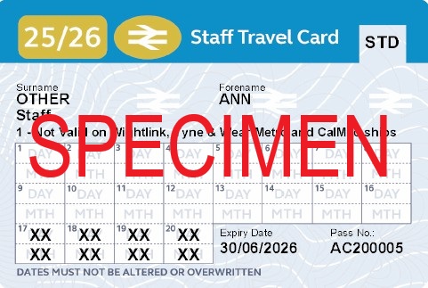 Staff travel card
